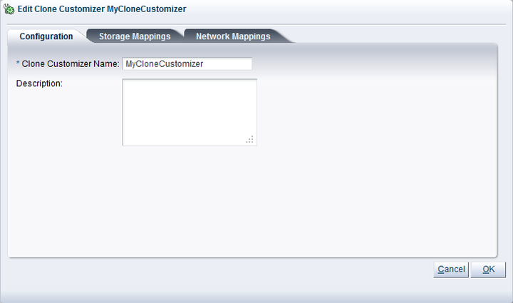 This figure shows the Edit Clone Customizer dialog box.