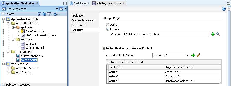 Add the location of the custom login page.