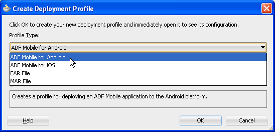 Select the type of deployment profile.