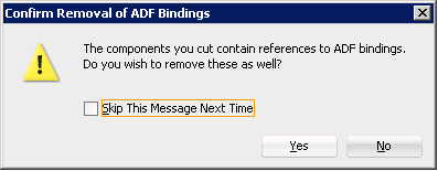 Confirm Removal of Bindings Dialog