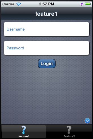 The login page (as webview).