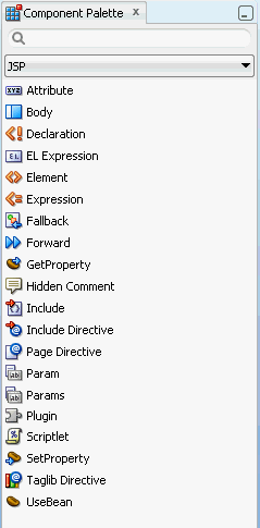 JSP Core Componenets Palette