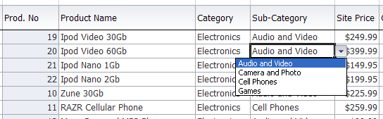 Runtime Dependent List of Values in Table Component Columns