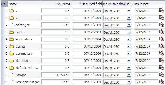 Each cell in the table can be edited