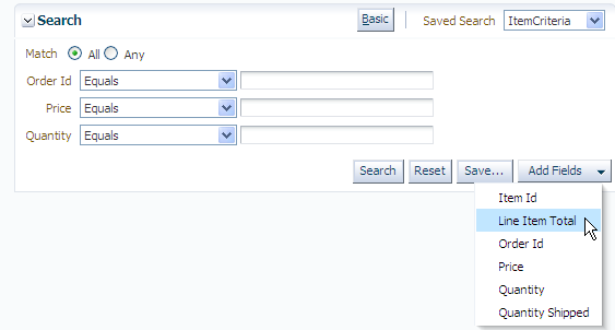 Dynamically add search criteria