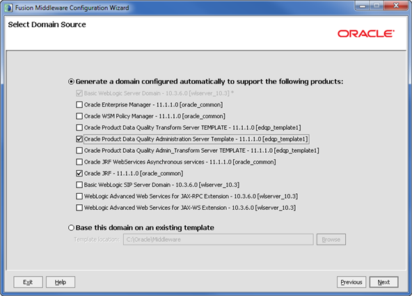 Screen shot of Oracle Product Data Quality software.
