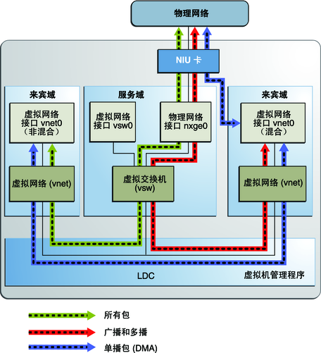 image:图中显示了如文本中所述的混合虚拟网络。