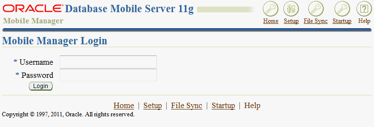 The Mobile Server’s logon page.