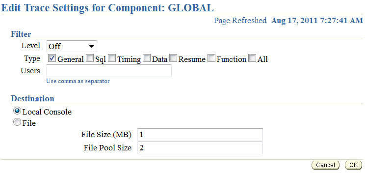 Configure Data Synchronization component tracing