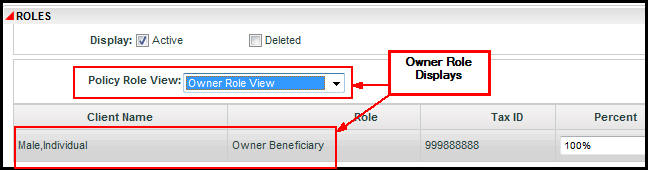 Role View Displaying Only Owner Role