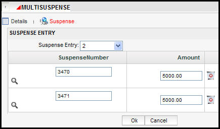 Suspense link for multiple suspense activity