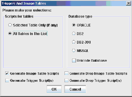 適切な「Database type」を選択します。