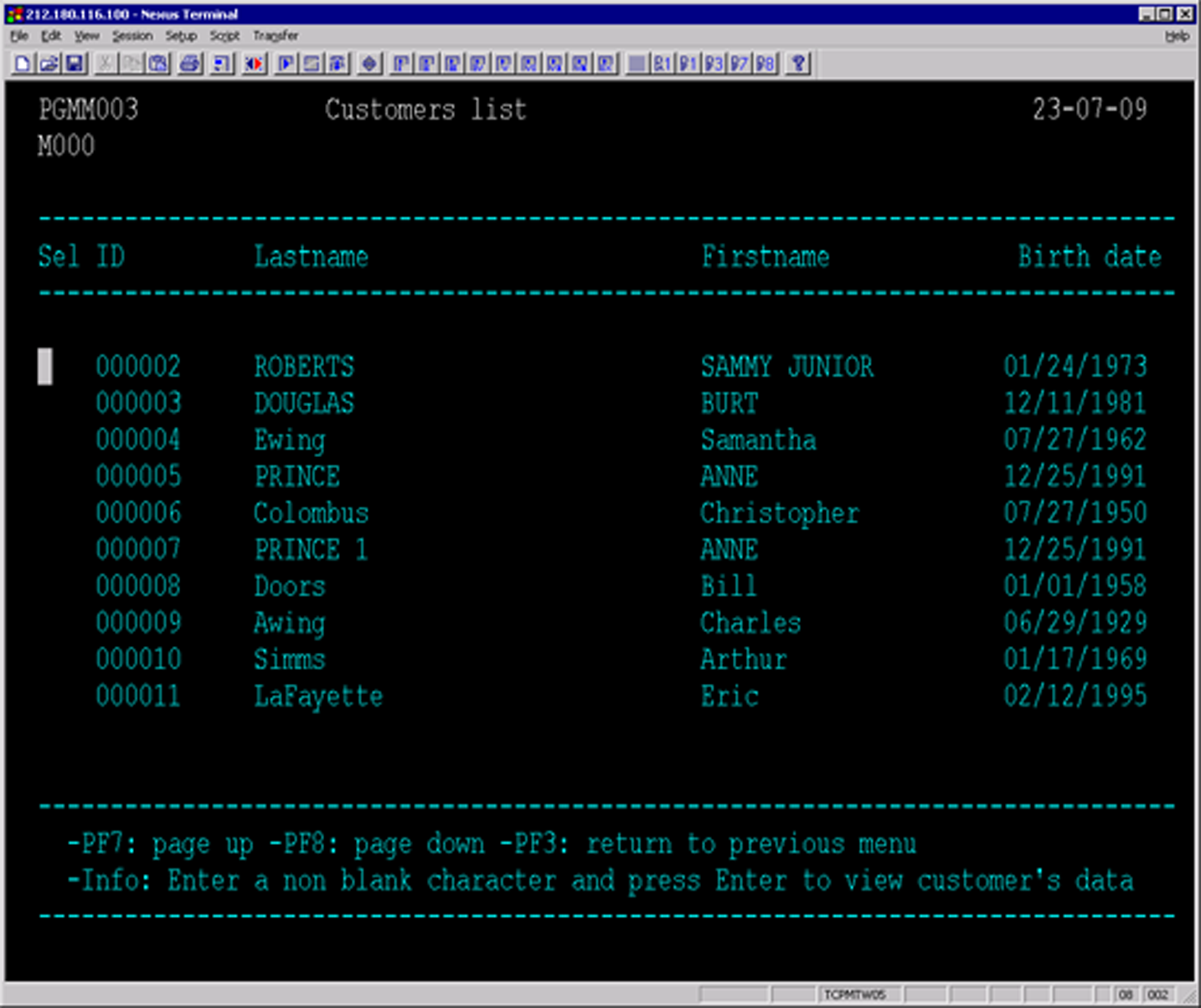 VSAMファイルの更新