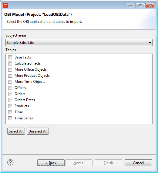 Load Data from OBI Server OBI Server Configuration