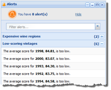 Alerts component - alert groups open and closed
