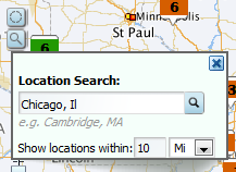 Map component - location search