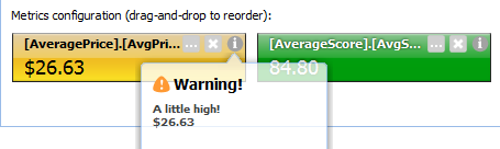Metrics Bar edit view - metrics configured
