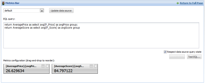 Metric boxes - initial display