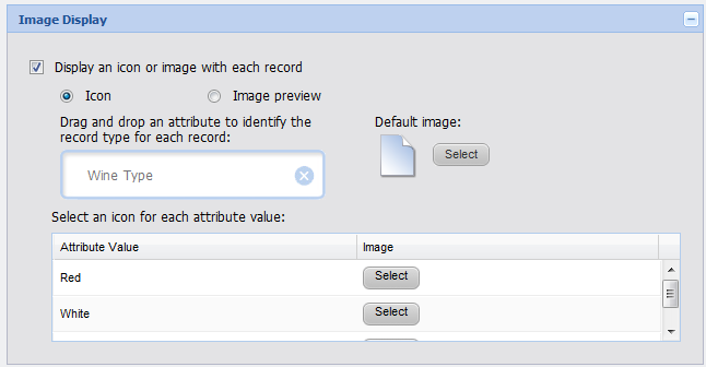 Configuring the images to display next to each Results List record