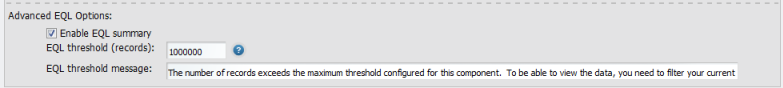 Results Table edit view - Advanced EQL Options