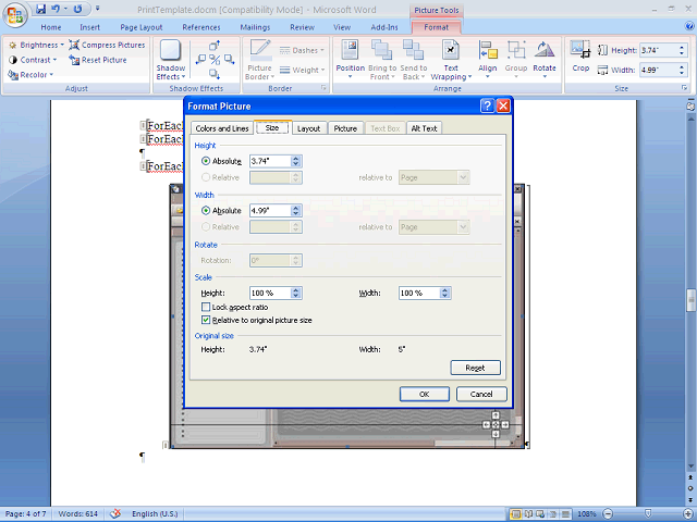 Screen image of this step