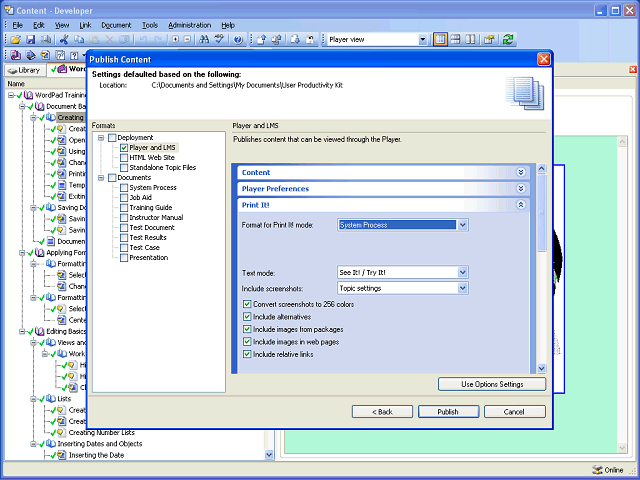 Screen image of this step