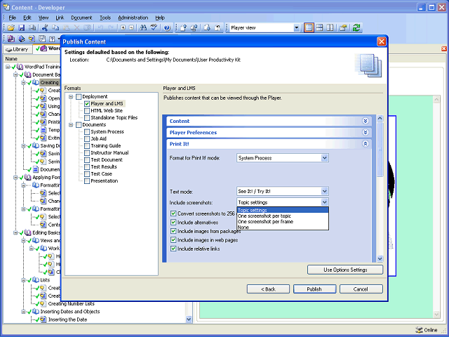 Screen image of this step