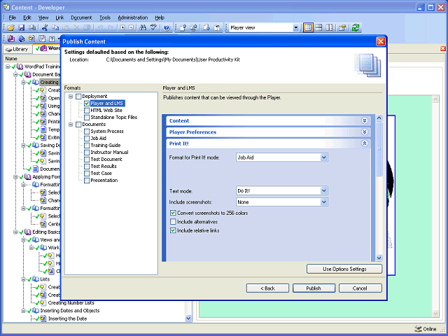 Screen image of this step