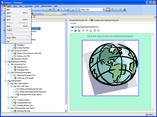 Screen image of this step