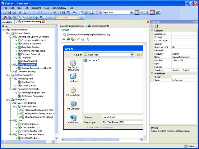 Screen image of this step