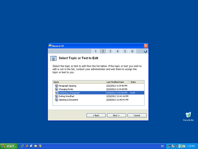 Screen image of this step