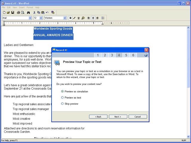 Screen image of this step