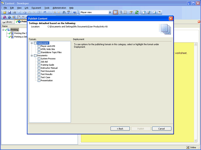Screen image of this step