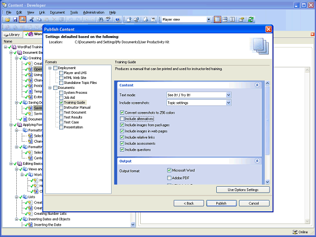 Screen image of this step
