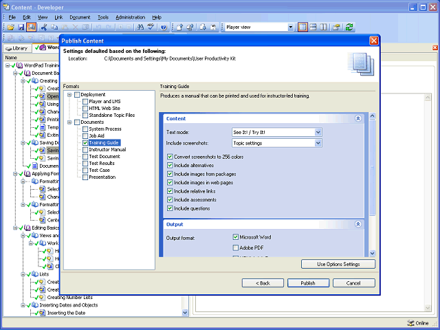 Screen image of this step