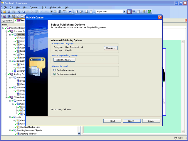 Screen image of this step