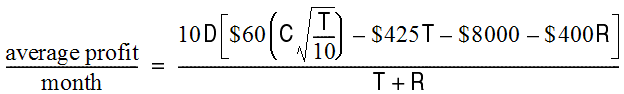 Average drilling profit formula.