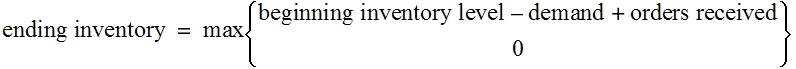 Ending inventory formula.