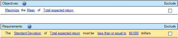 Objectives panel with the new requirement.