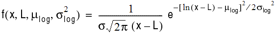 Formula for lognormal distribution