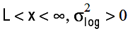 Formula for lognormal distribution