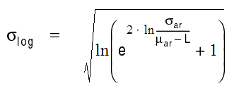 Formula for log standard deviation