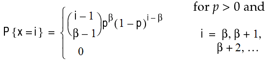 Formula for negative binomial distribution