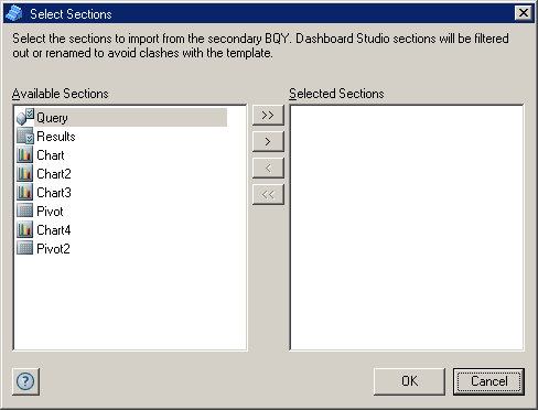The image shows a sample Select Sections dialog box.