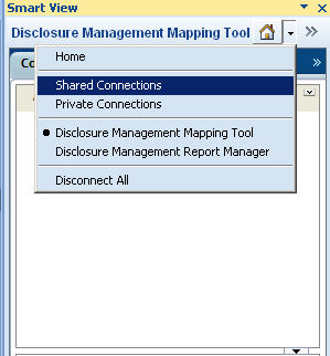 Image shows options on the Disclosure Management pull-down.