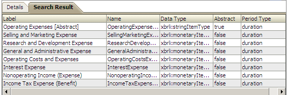 Image shows Search Results pane.