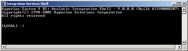 Integration Services Shell window.