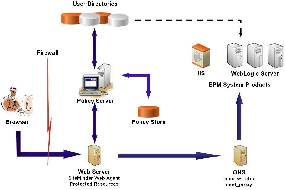 The SiteMinder single sign-on process