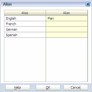 You can enter the alias names in the table, then click OK.