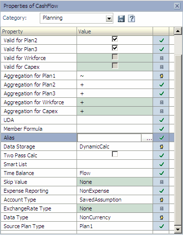 Double-clicking the Alias cell in the Property Grid enables you to set the Alias property.